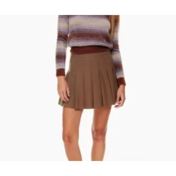 Artizia Sunday Best Taupe Brown Pleated Mini Skirt - 6 Small - Picture 1 of 4